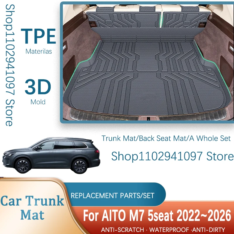 

Car Rear Trunk Mats For AITO M7 Seres M7 7 2022 2023 2024 2025 2026 5seat Waterproof Covers Storage Pads Cargo Liner Accessories