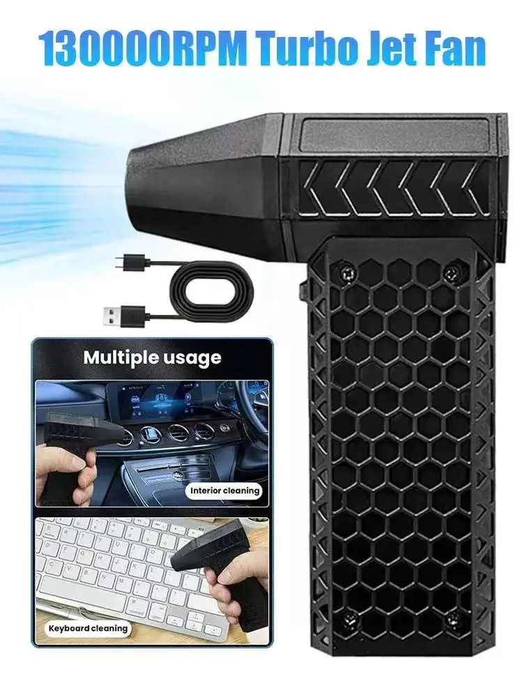 CAER Turbo Jet Violent Fan with Storage Bag 130000RPM Wind Speed 52m/s Portable Mini Air Blower Handheld Car Dust Blowing Tools
