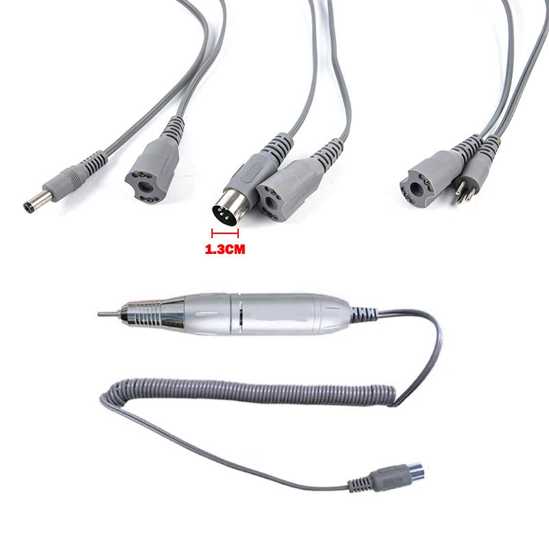Cavo di alimentazione per manipolo fresa elettrica per unghie 30000 RPM, per fresa elettrica per unghie, con impugnatura grigia da 10 mm, accessorio per macchina potente