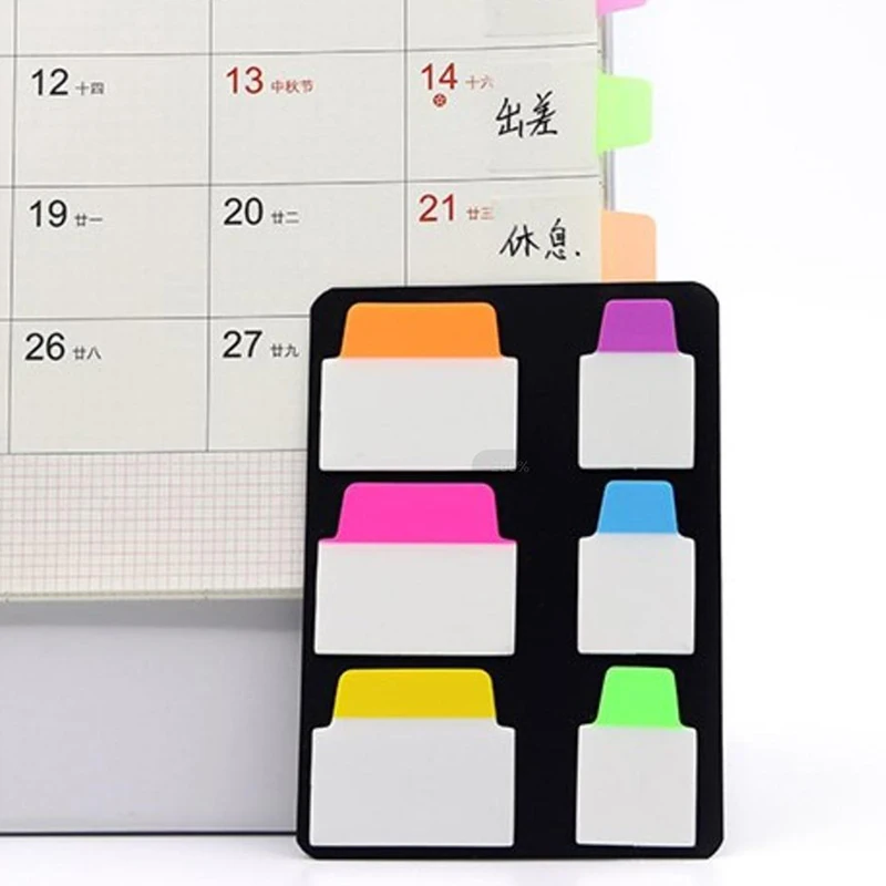 120 Pages Simple Transparent Index Stickers Color Label Stickers DIY Sticky Notes Office School Supplies