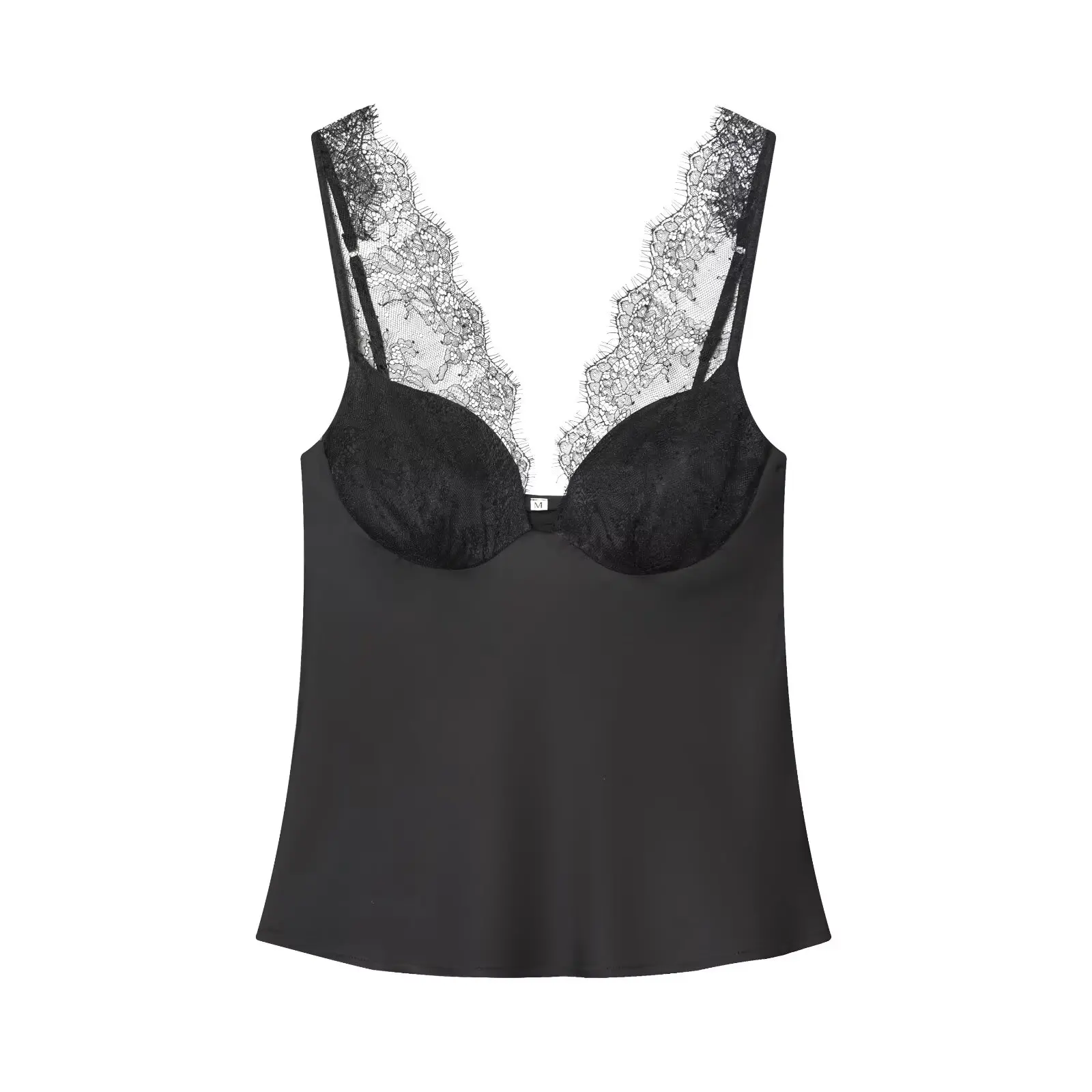 TFMLN Women Lace Splice Sexy Sling Sleeveless Tops 2026 New Fashion Deep V Neck Elegant Outfit Chic Street Casual Clothing