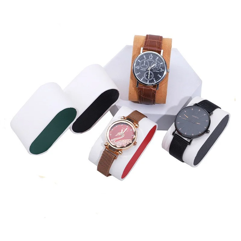 الجملة المخملية وسادة ساعة مربع سوار ساعة اليد مجوهرات يعرض الدعائم للمحلات التجارية المنزلية كونترتوب عرض موقف حامل #4