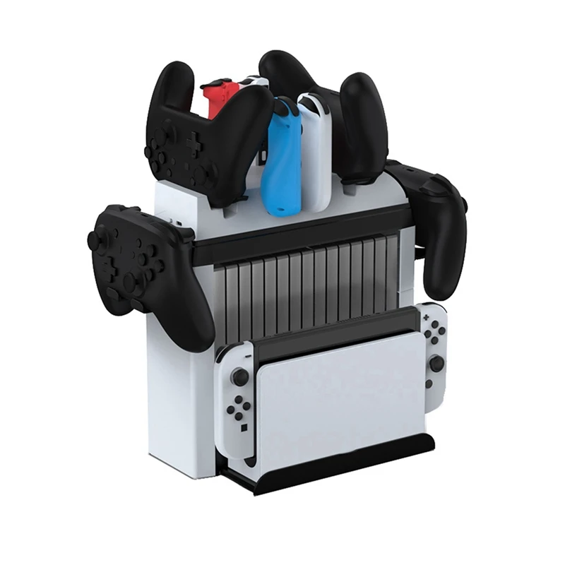 Multifunctional 6 in 1 Charging Base Storage Bracket Gamepad for /Switch NS Left and Right Game Controllers-A51M