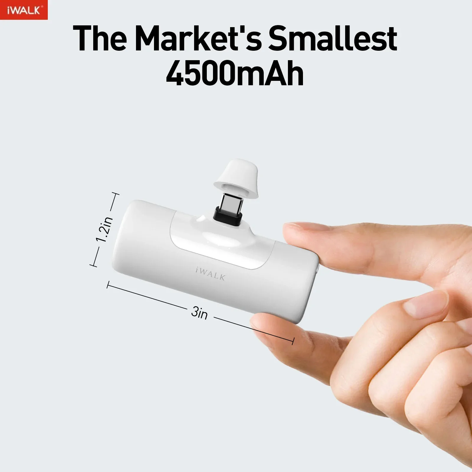 iWALK Capsule Portable Charger 4500mAh Power banks :External Battery Pack for iPhone All models, Samsung S24/23, Android