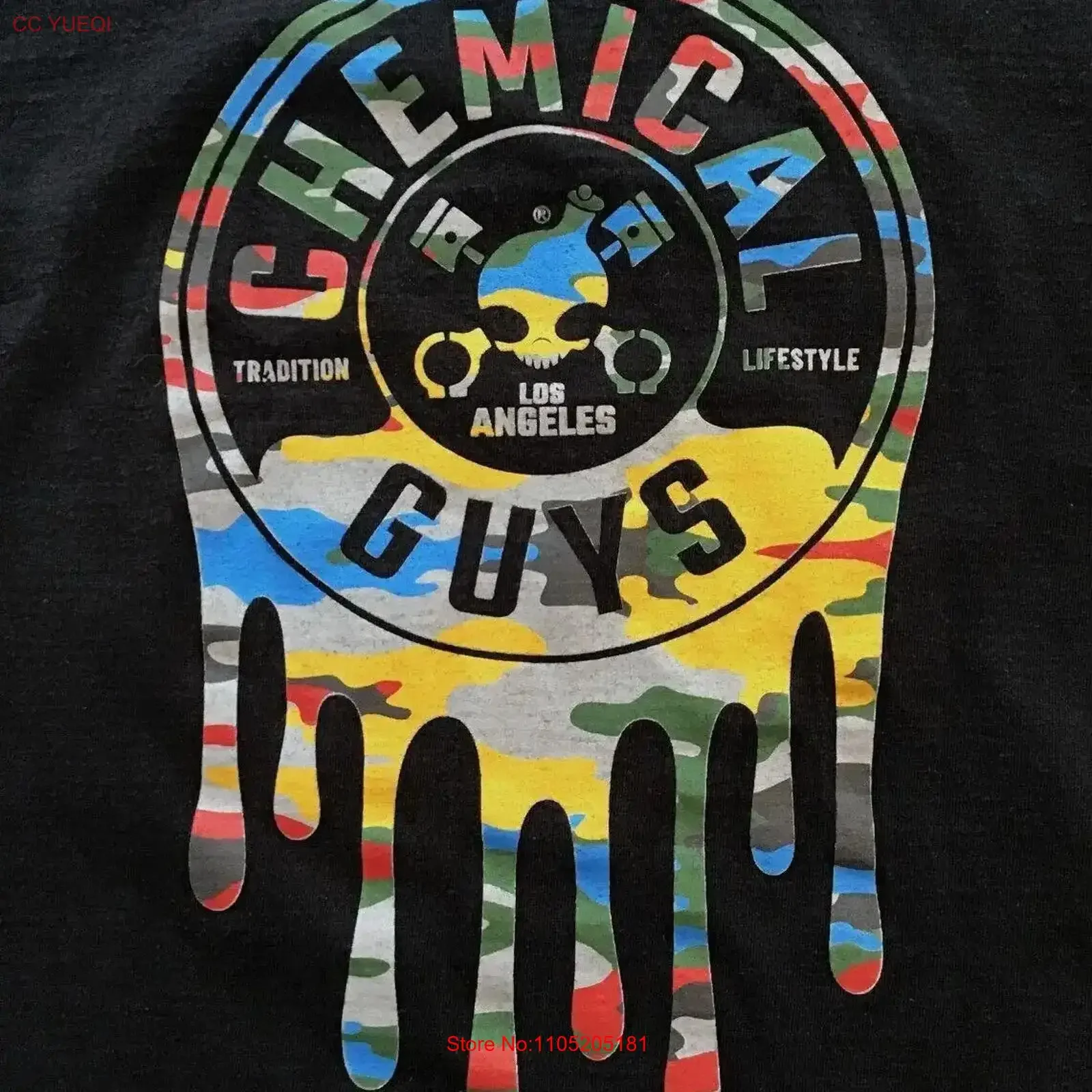 

Chemical Guys Chromatic Camo T Shirt Black Size XL vintage Washed designer clothes Versatile Top For Everyday Wear streetwear