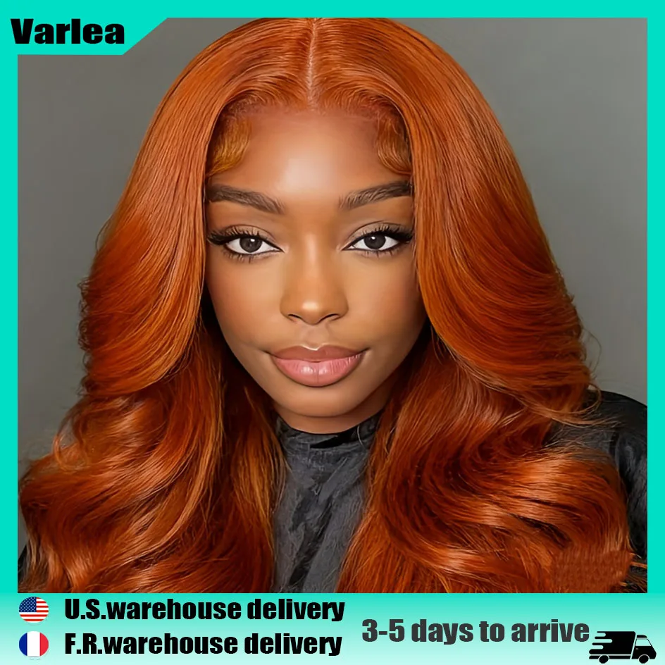 

Парик Varlea 30 дюймов, 350 Ginger, с волнистыми прядями, из натуральных человеческих волос, с прозрачной HD-основой, плотность 180%, бразильские волосы Remy, для женщин