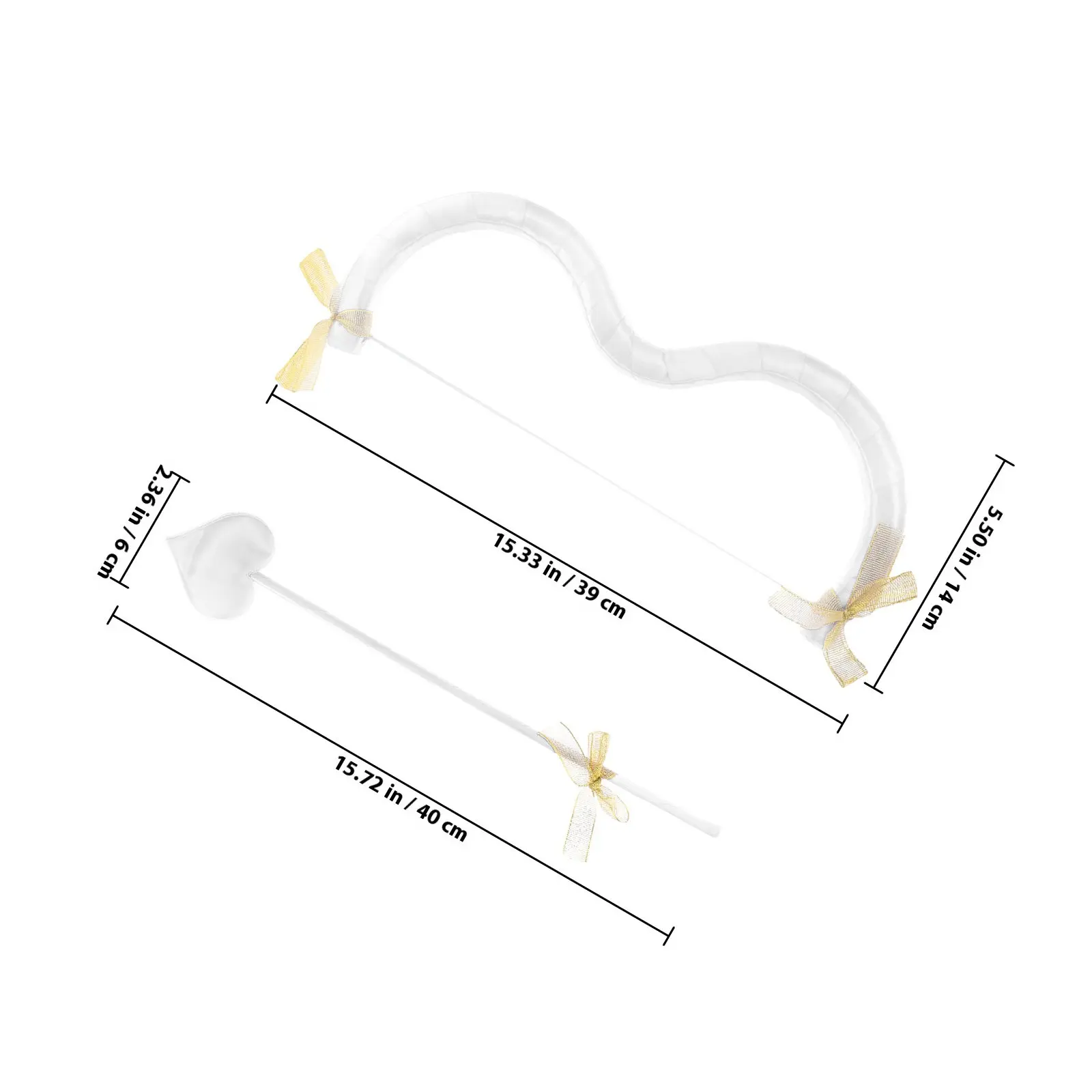 Mini Cupid Bow Arrow Set Valentines Halloween Cosplay Party Role Play Cupid Costume Accessories Women Heart Bow and Arrow