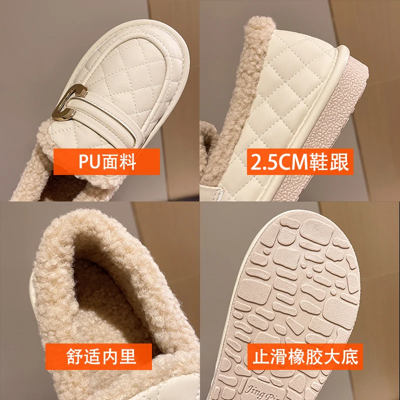 Loafers Fur Shoes Woman 2022 Round Toe Slip-on Casual Female Sneakers Shallow Mouth New Slip On Moccasin Driving Winter Leisure