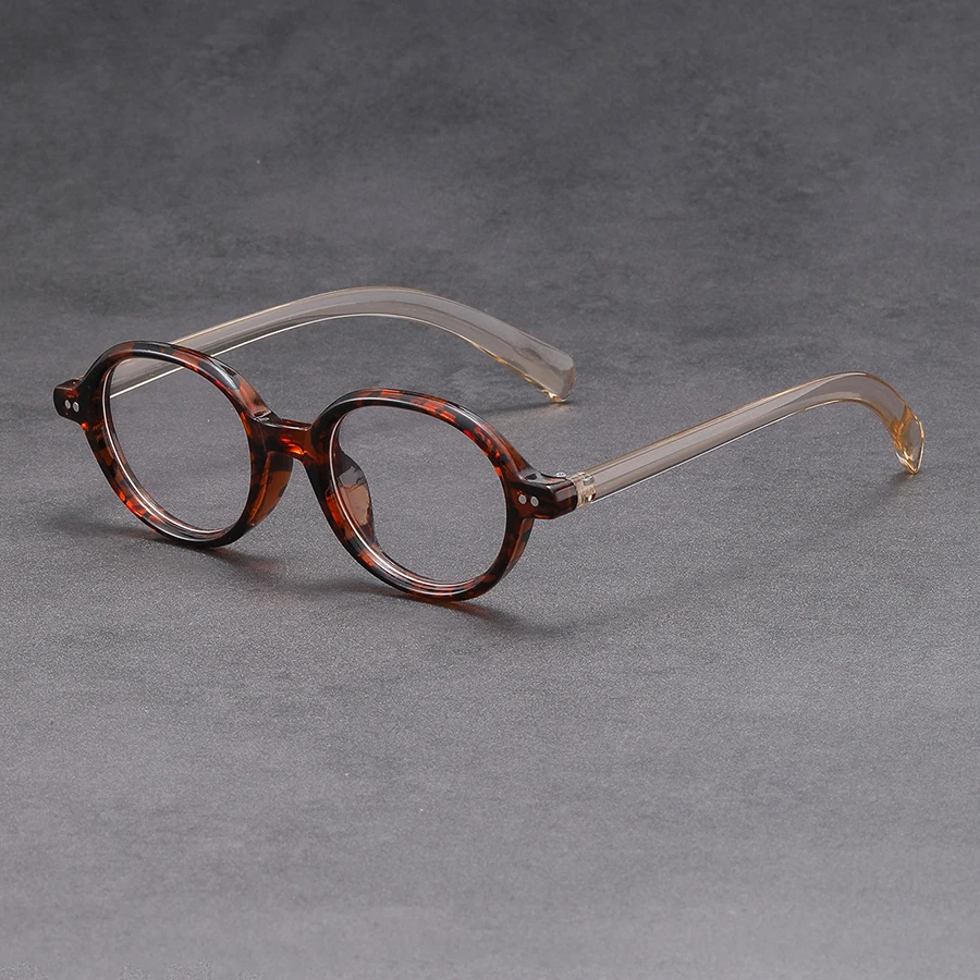 5Pcs/Lot Vintage Round Glasses Set Mixed Colors Retro Acetate Frame Anti Blue Light Eyewear Unisex Geek Chic Optical Spectacle view 3