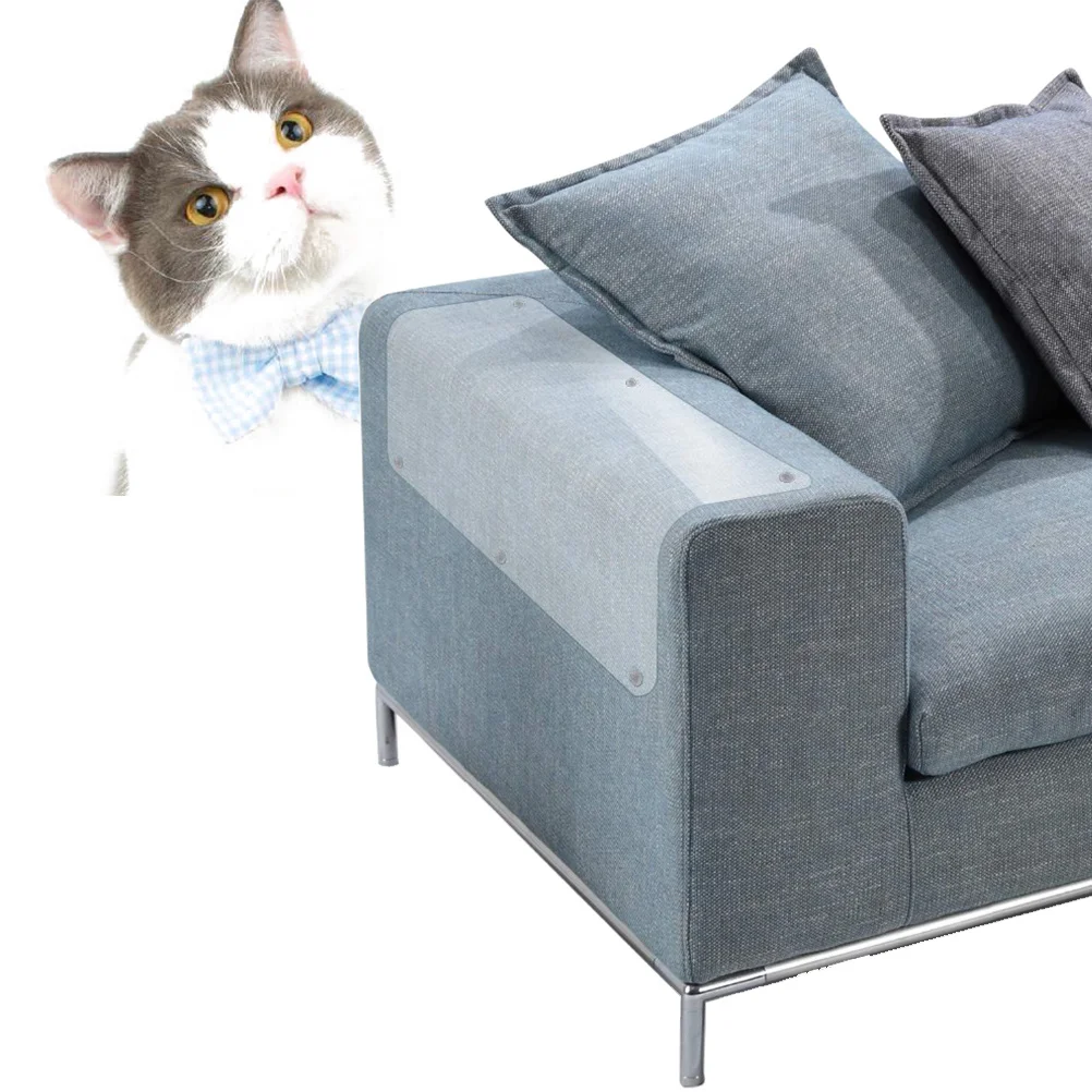 

2Pcs Cat Scratching Guard Clear PVC Flexible Self-Adhesive Scratch Protector Mat Sofa Furniture Protection Anti Scratch Sticker