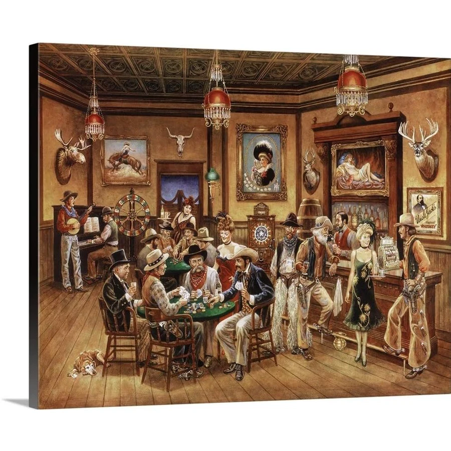 Western Saloon diamond painting party view Home Decor handmade gift Americana Artwork full drill embroidery mosaic home decor