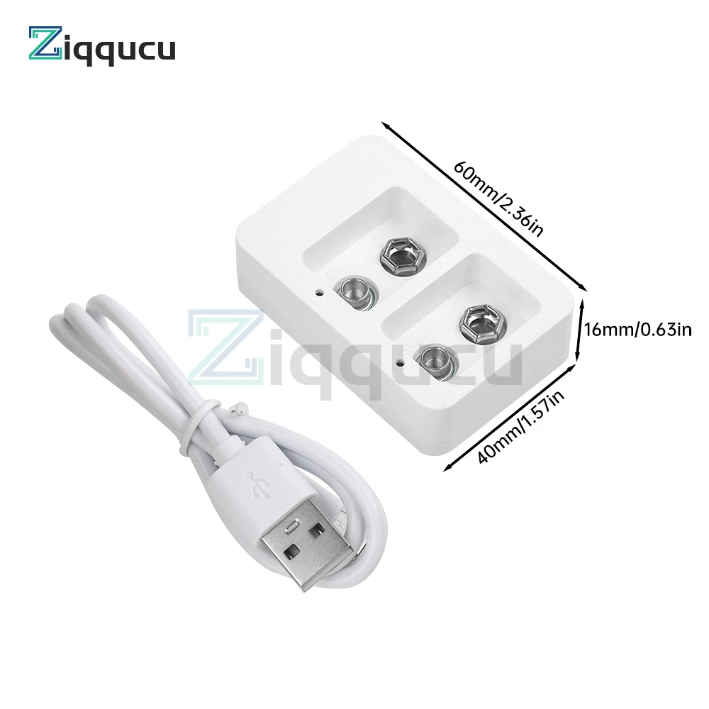 2 slots Multifunctionele Ni-Mh 9V oplaadbare batterijlader Draagbaar minimodel LED-display Oplaadstatus Type C