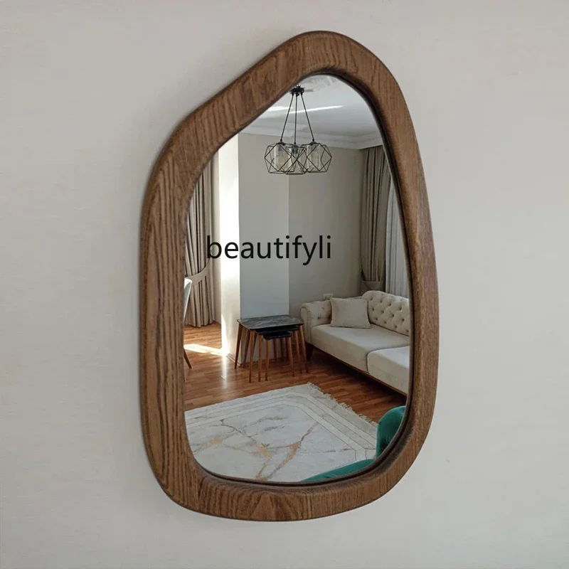 

American living room retro wall-mounted dresser, special-shaped makeup mirror irregular dining side decorative mirror6239
