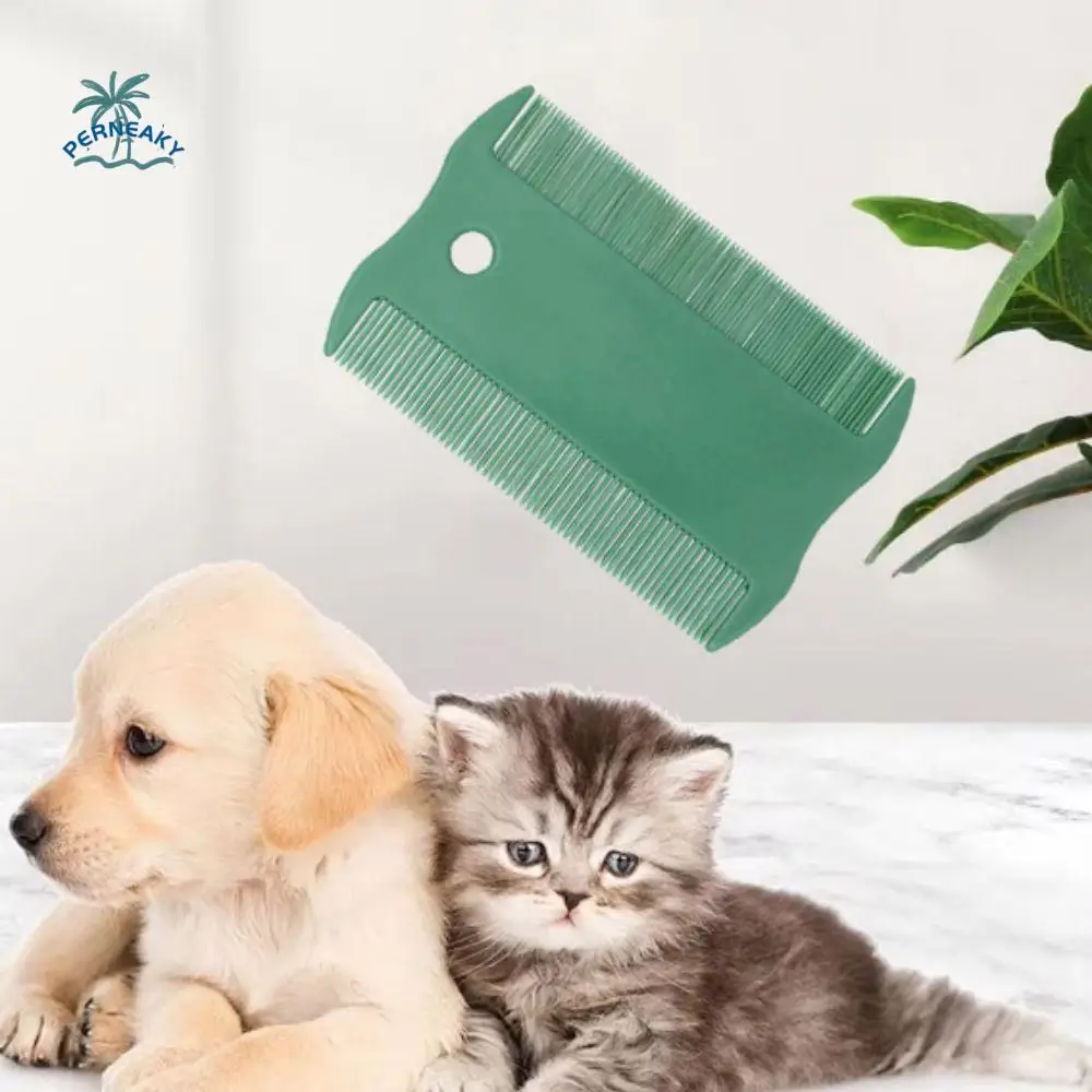 

3pcs/set Double Sided Pet Flea Comb Fine Teeth Green Cat Lice Hair Combs Plastic Cat Floating Hair Comb for Dogs Cats