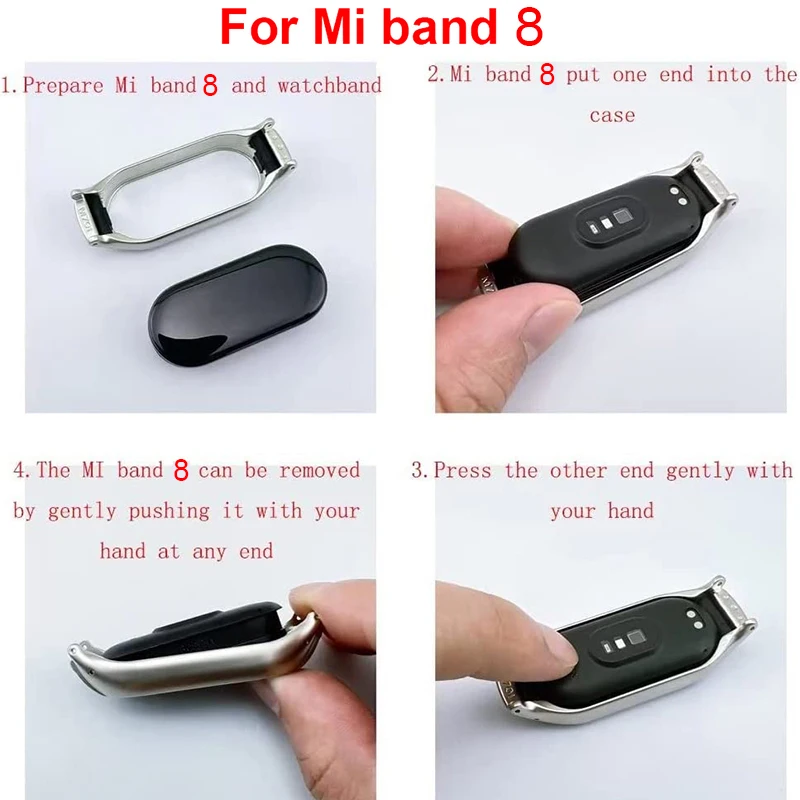 New Leather Bracelet Band With Case For Xiaomi Mi Band 8 7 6 5 4 3 Women Men Watch Wrist Strap Correa For Mi Band 7 8