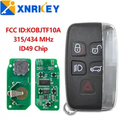 XNRKEY 5 przycisk kluczyk samochodowy z pilotem Chip ID49 315/434Mhz dla Land Rover Discovery 4 Freelander Range Rover Sport Evoque inteligentny klucz samochodowy