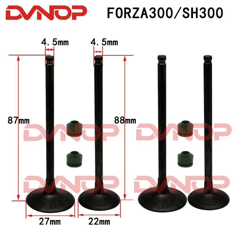 Kit de válvula de pieza de Motor de motocicleta, Motor de 300CC para HONDA FORZA 300 ABS NSS300 2013-2020 SH300i 2007-19 Scooter