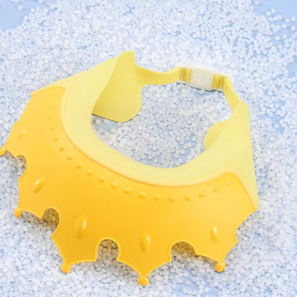 Safe Plastic Children Ear&Eye Protection Solid Color Shower Head Cover Wash Hair Shield Hat Baby Shampoo Cap Crown Shape