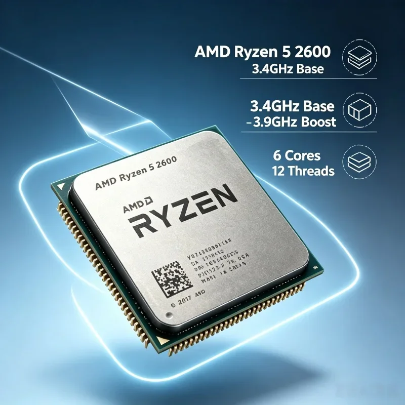 Universal AM4 Socket Processor Ryzen 5 2600 6C12T Low Consumption CPU For Entry Level Gaming PC Modification