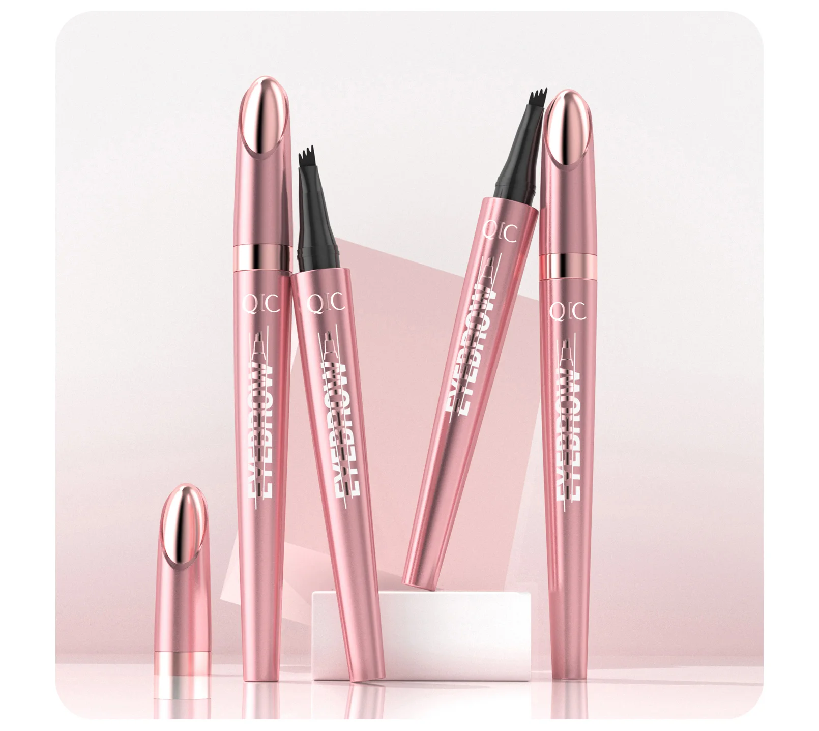 Vier-Klauen-Flüssig-Augenbrauenstift, wasserfest, schweißfest, langanhaltend, 3D Wild Brow Microblading Make-up für Anfänger – Detail 13