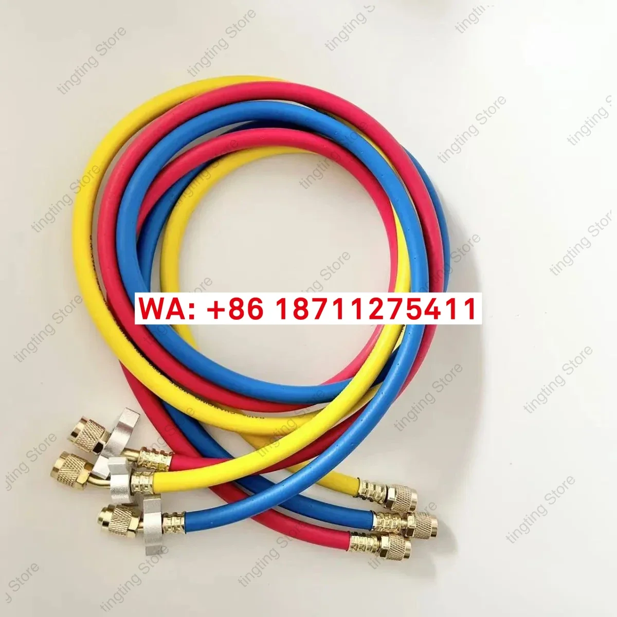 Air conditioning car R22R410aR134 pressure explosion-proof three color fluorine tube copper joint with wrench, cushion, top pin