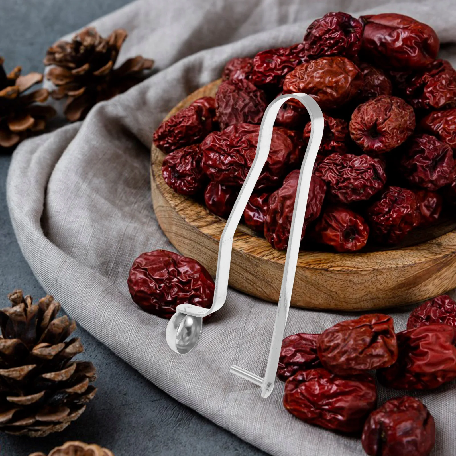 

2pcs Jujube Corer Dates Pitter Fruit Silver Stainless Steel Cherry Remover Multifunctional Kitchen Tool Camping Hiking