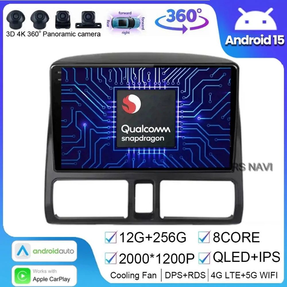 Android 15 For Honda CR-V 2 CRV 2001-2006 Multimedia GPS Car Radio Video Player Navigation 5G wifi BT No 2din DVD Auto Head unit