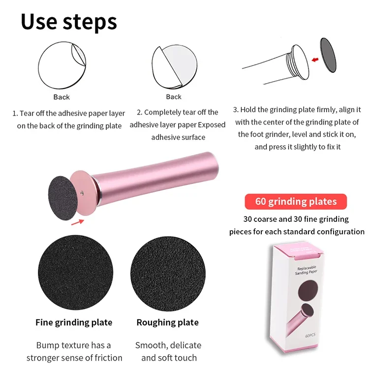 Ready Stock Salon Professioneller elektrischer Fußschleifer für harte abgestorbene Haut, wiederaufladbarer elektrischer Hornhautentferner