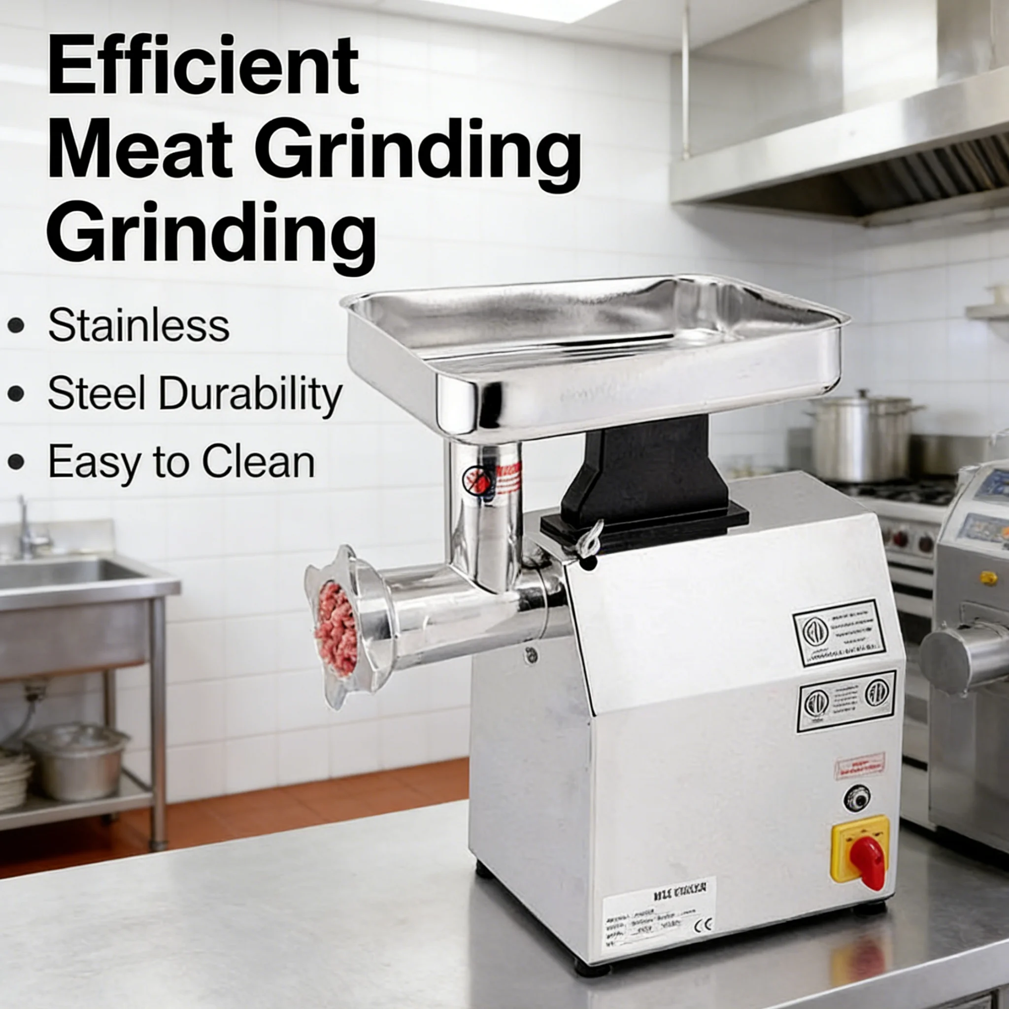 

Commercial Stainless Steel Electric Meat Grinder Heavy Duty Meat Mincing Machine For Butcher Shop Factory Direct