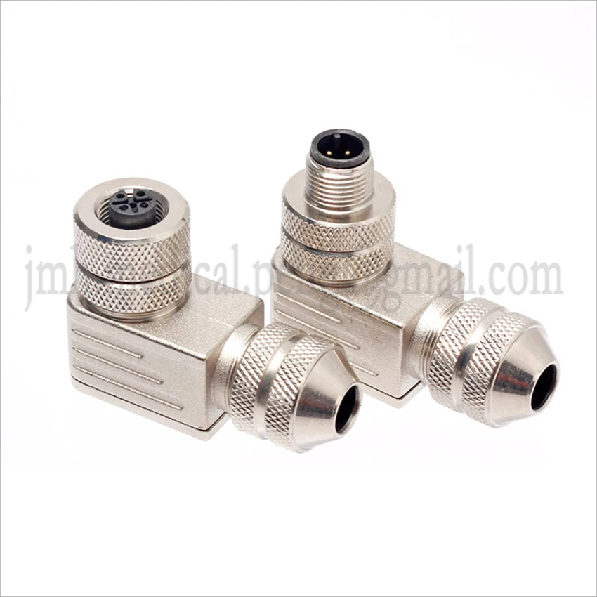 M12 Metal Assembly Plug 2 3 4 5 6 8 12 17P Male Female 4 Core D 5 B Straight Head Elbow Connector Waterproof Welded