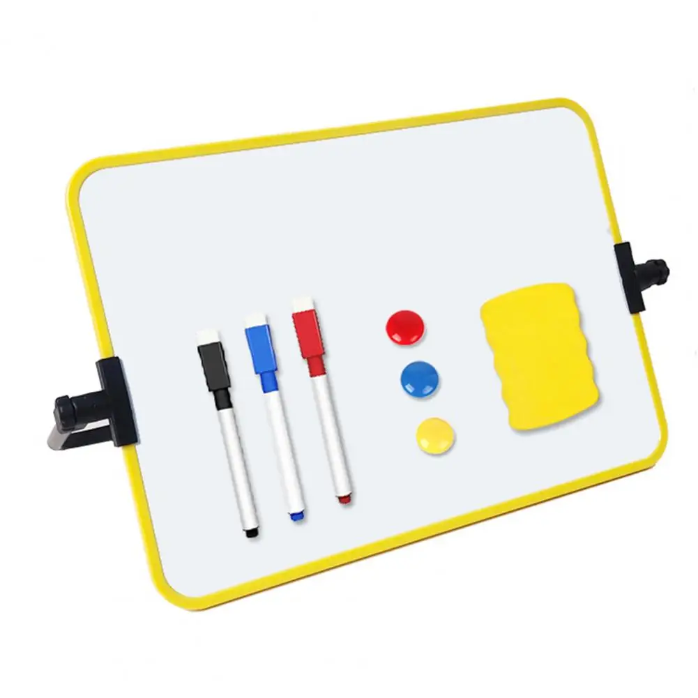 1 Set Magnetic Whiteboard with Bracket Pens Double Sides Memo Nntation Students Teachers Dry Erase White Board School