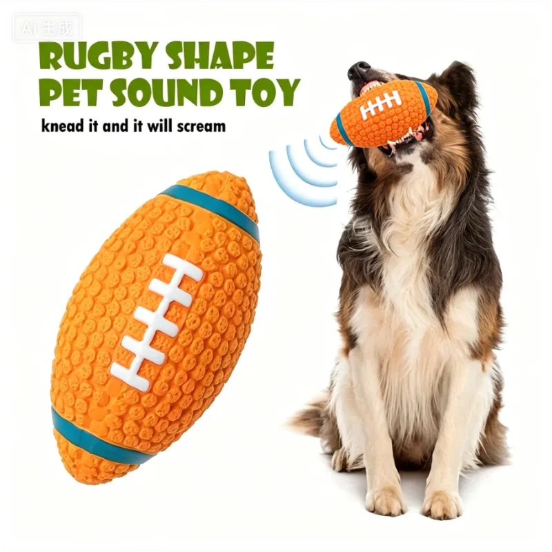 Brinquedos de Látex em Formato de Bola de Rugby que Fazem Barulho para Cães Grandes e Pequenos, Acessórios para Cães, Produtos para Animais de Estimação