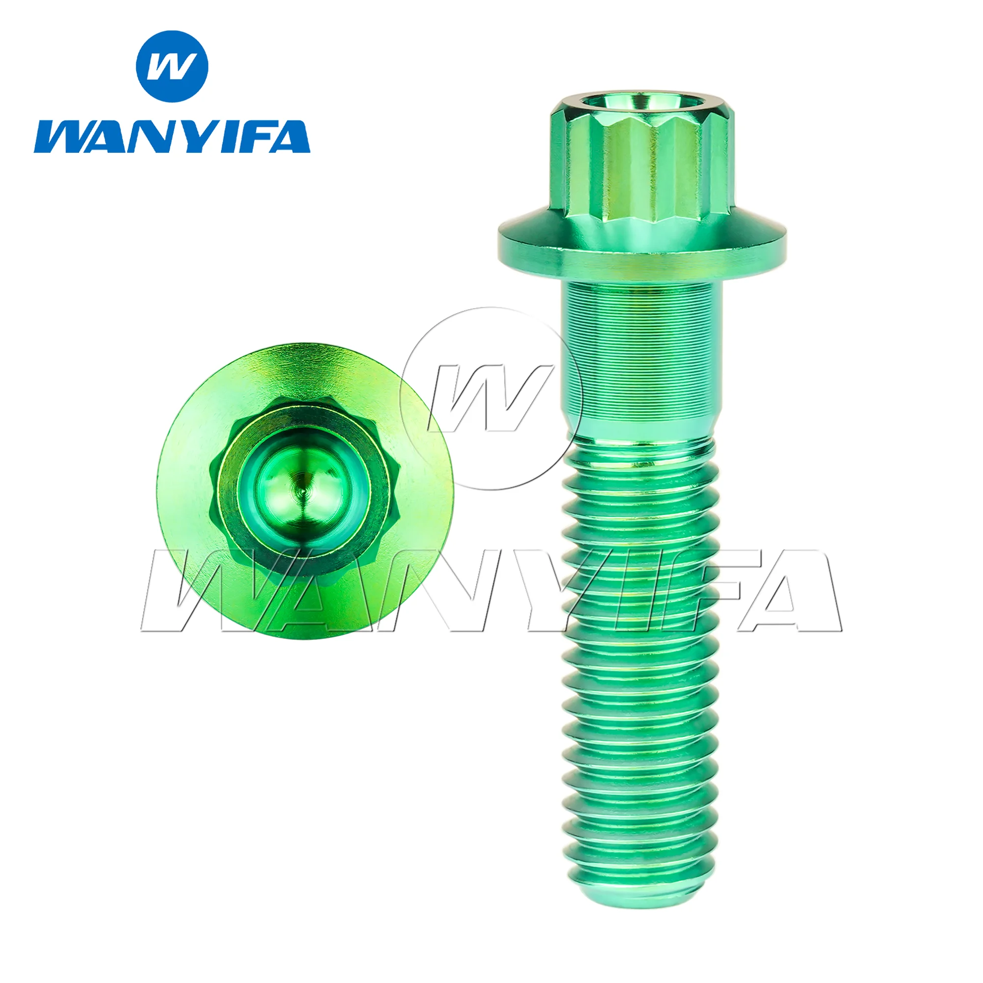 Wanyifa parafusos de titânio m7x24/32mm /m8x32mm 12 parafusos de ângulo com passo 1.0mm/1.25mm para peças de conversão de roda automotiva
