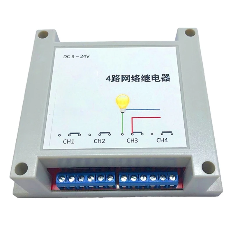 4-Channels Ethernet Networks Remote Control Controller with Support 9-24V Input