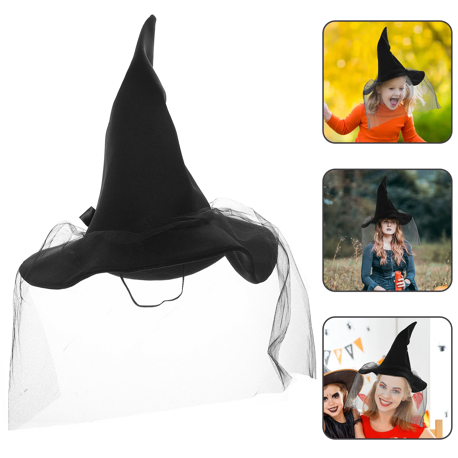 

Halloween Witch Hat Polyester Material Comfortable Wearable Cosplay Party Decorative Prop Halloween Hat Cosplay Costume