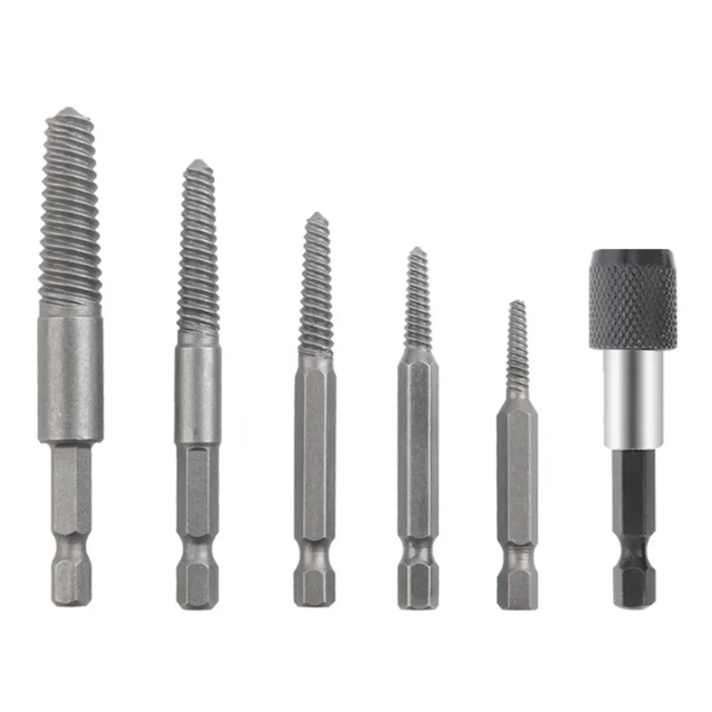 

6Pcs Metal Premium Quality Hex Screw Extractors Bolt Remover Set For Remove Wood Damaged Rusted Machine Screws Bolts Durable