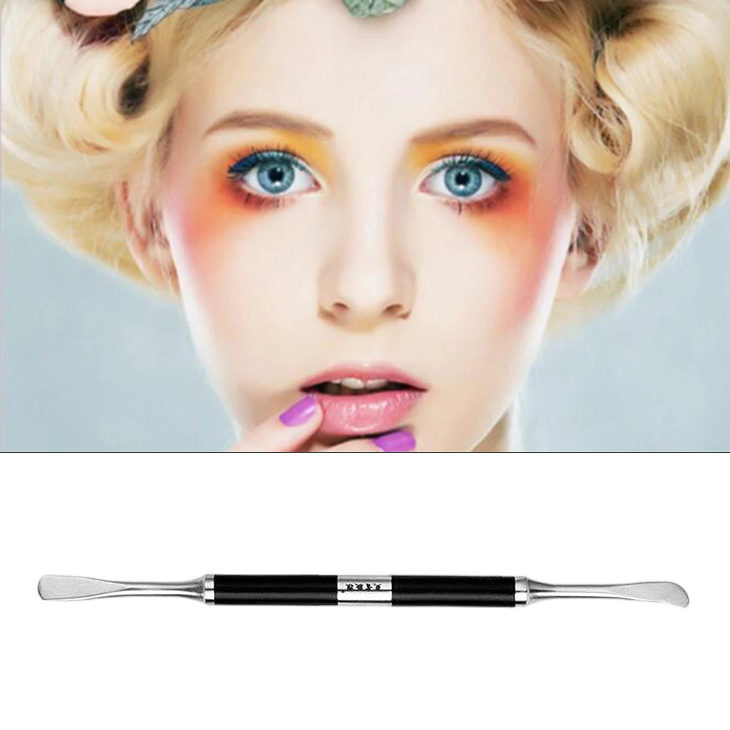 أداة ملعقة خلط مستحضرات التجميل المضادة للطرف المزدوج لظلال العيون