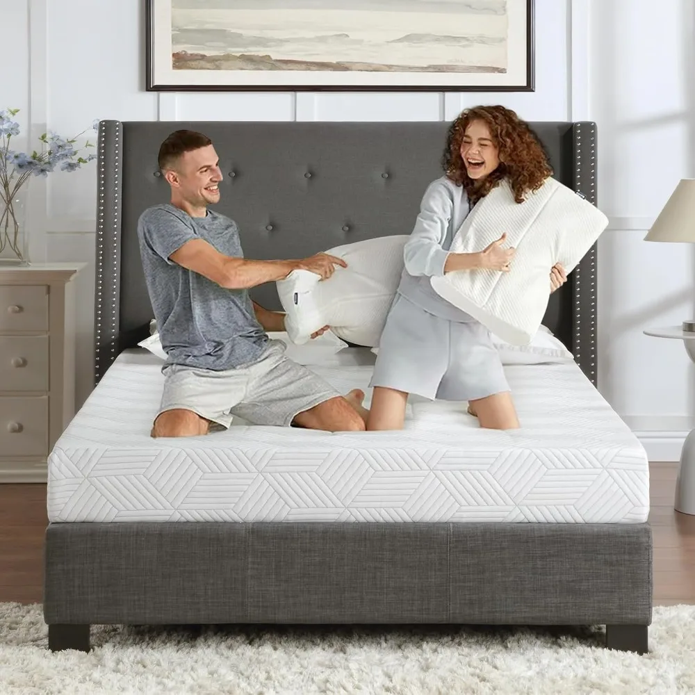 

Twin Size Mattress Gel Memory Foam Bed Mattress in a Box Medium Firm and Good Support Removable and Washable Design Breathable F