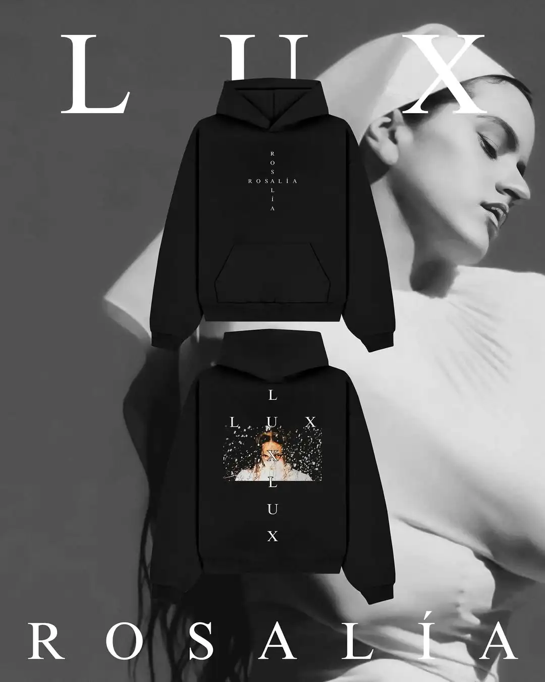 Spaanse Zanger Rapper ROSALIA LUX Hoody Vrouwen Mannen Oversized Y2k Herfst Winter Dikke Fleece gevoerde Warme Sweatshirt Vrouwelijke kleding