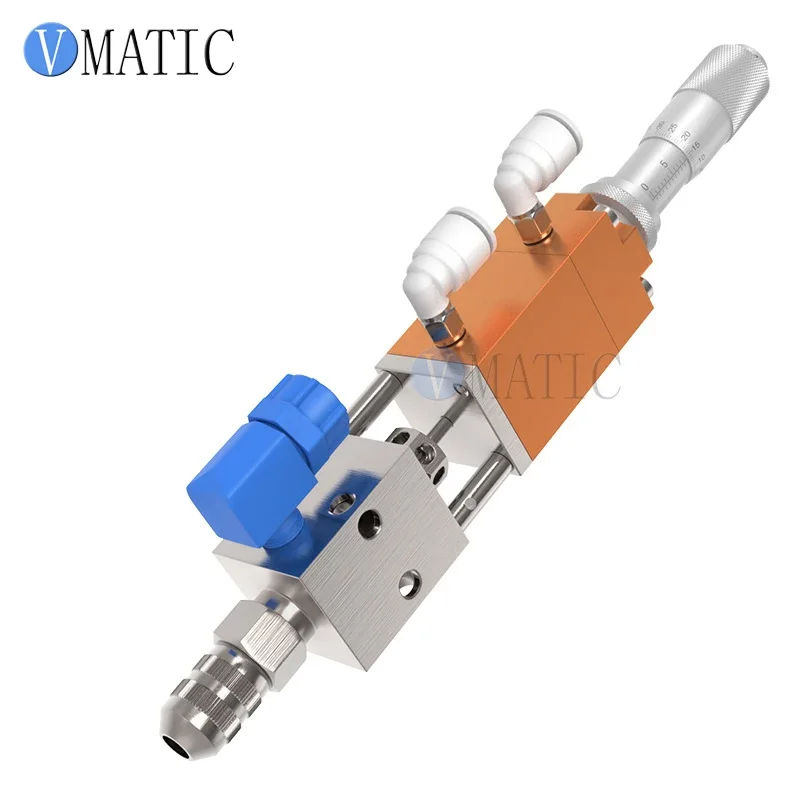 Free Shipping Double Acting Needle-Off (Tip-Seal) Pneumatic Valve With Micrometer Tuner Glue Dispense Nozzle