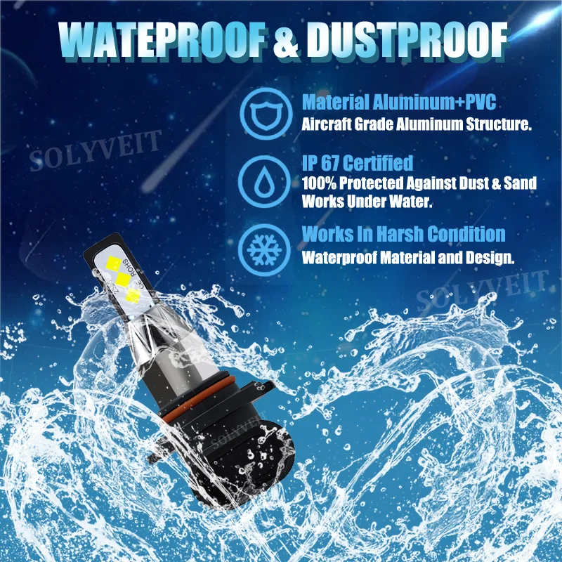 All-Weather IP67 Waterproof Long-Lasting Instant-On Wide Beam 9005 LED High Beam For Jeep Commander 2006 2007 2008 2009 2010