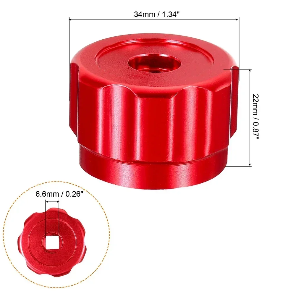 Round Wheel Handle Aluminum Alloy Faucet Handles Manifold Gauges Knob Red For Manifold Instrument Air Conditioner Parts