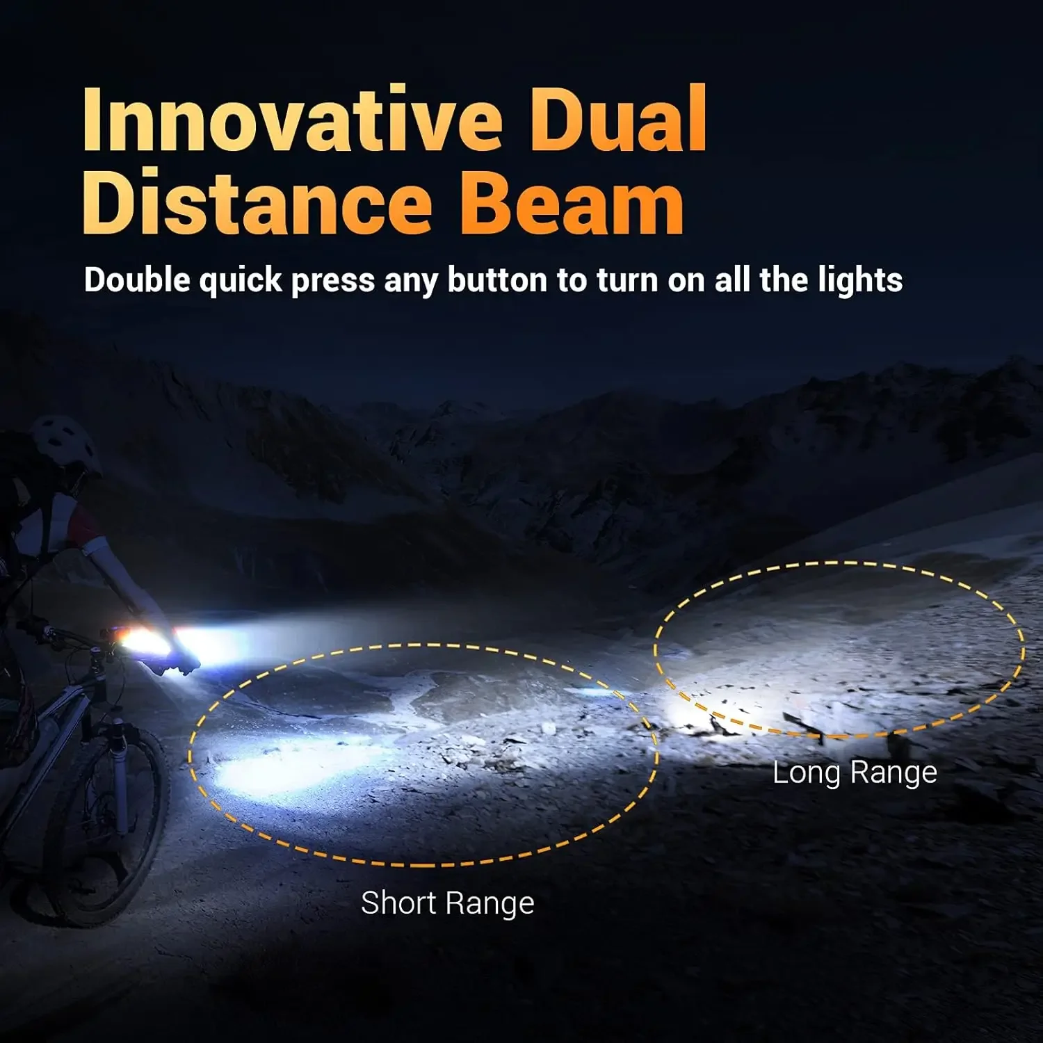 Light Front, Super Bright 10000 USB Rechargeable Bicycle Headlight with IP65 Waterproof and 13 Lighting Modes Bicycl