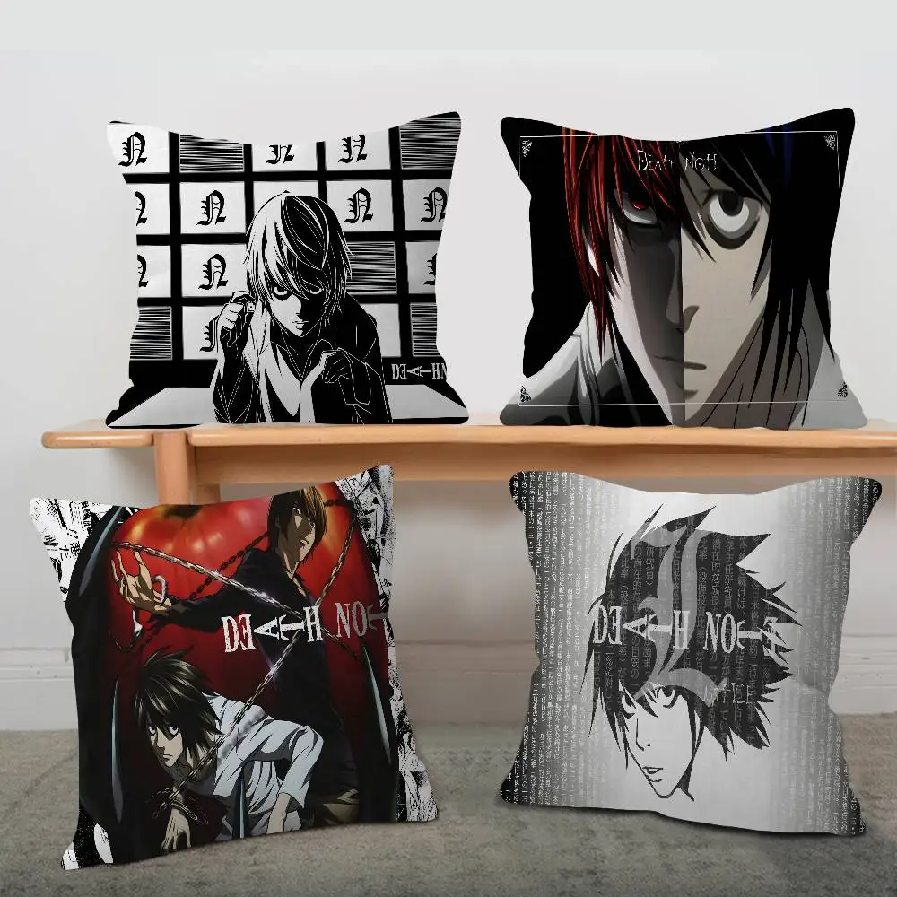 Anime Death Note Cushion Cover Car Throw Pillow Case For Sofa Car Christmas Gift 40x40cm 45x45cm