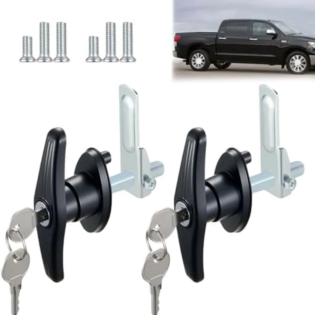 Truck Cap Locking T-Handle Latch With Keys For Truck Camper Shells, Trailers, RVs, And Electrical Cabinets