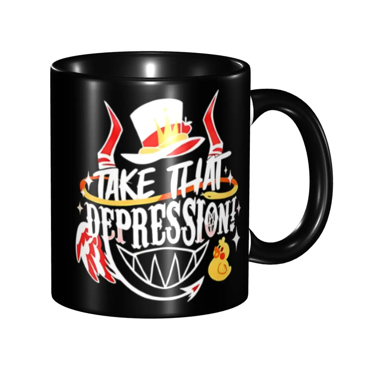 

DIY Take That Depression Hazbins Animation Hotel Ceramic Mugs Customized Coffee Cup Creative Present