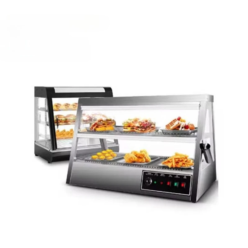 Restaurant Hot Food Glass Fried Chicken Cake Pastry Electric Thermal Insulation Cabinet Display Cabinet Counter