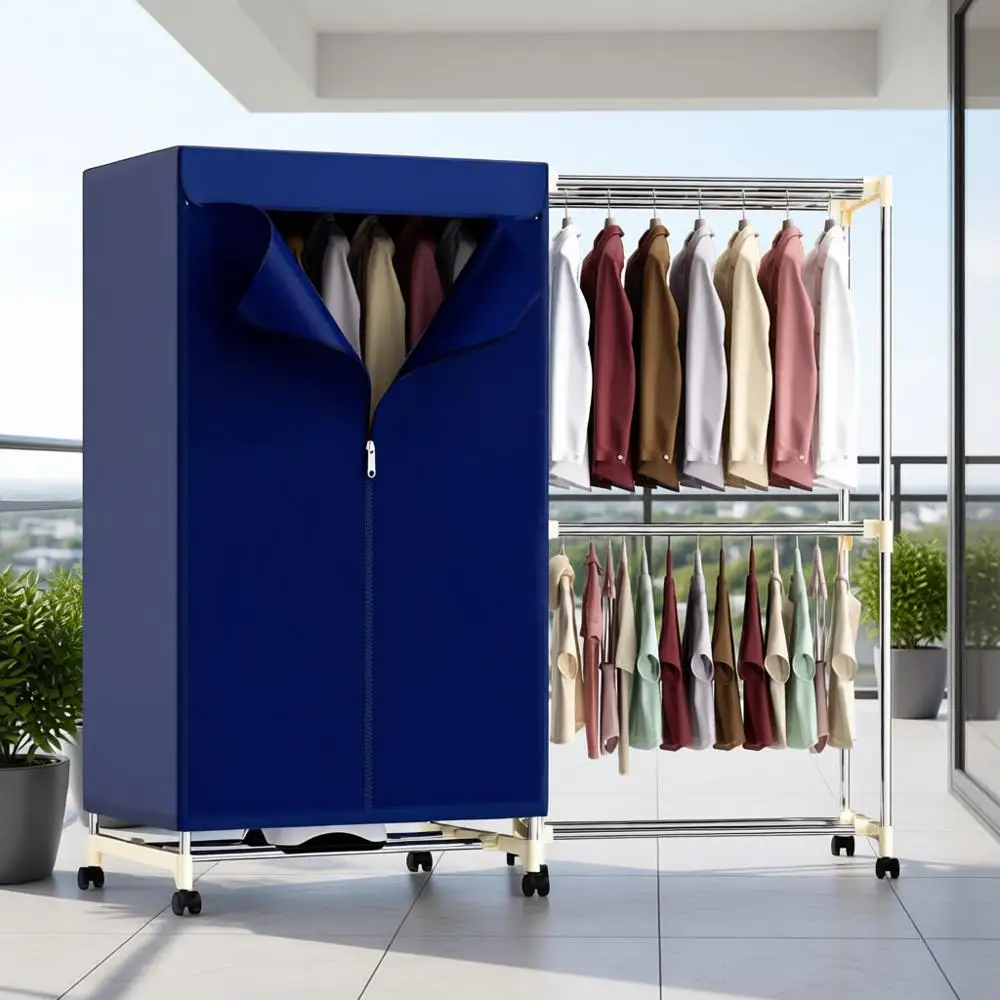 

Портативная сушилка для одежды, 1000 Вт, двухслойная мини-сушилка для дома, общежитий, путешествий, автодомов с таймером и функцией сушки тканей