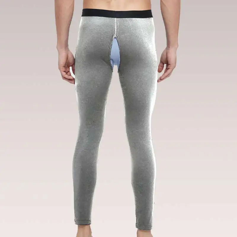 5PCS Men's open-crotch thermal trousers. Thin base-layer trousers, suitable for middle-aged and elderly men. Long johns for autu