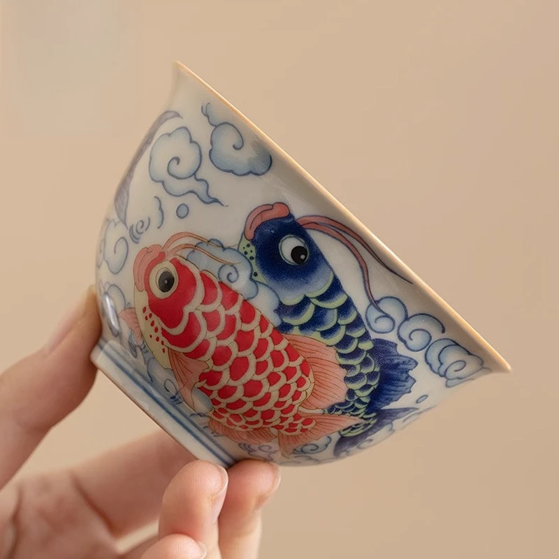 Arowana Nafu Full Color Ru Kiln Teacup Tea Set Chinese Ceramic Kung Fu Tea Cup New Chinese Style